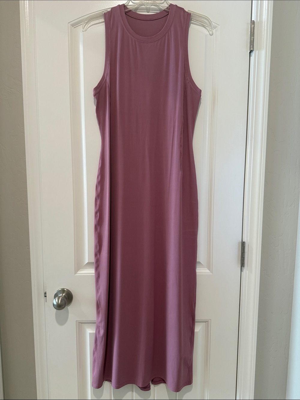 Lululemon All Aligned Ribbed Midi Dress Velvet Dust Pink